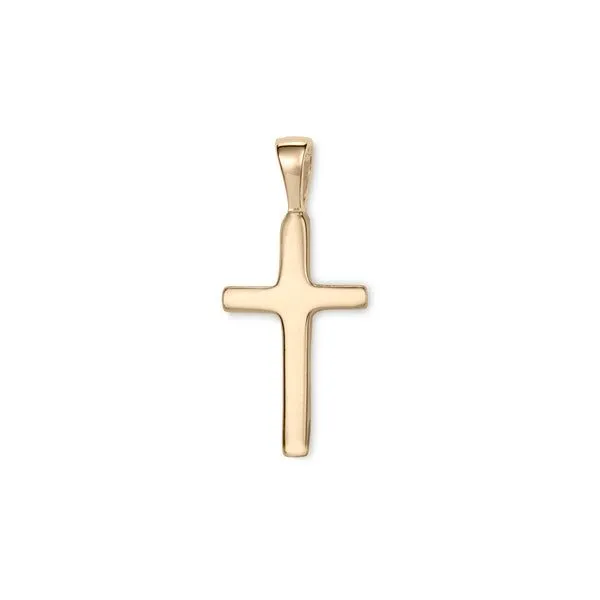 14kt YG Polished Solid Cross
