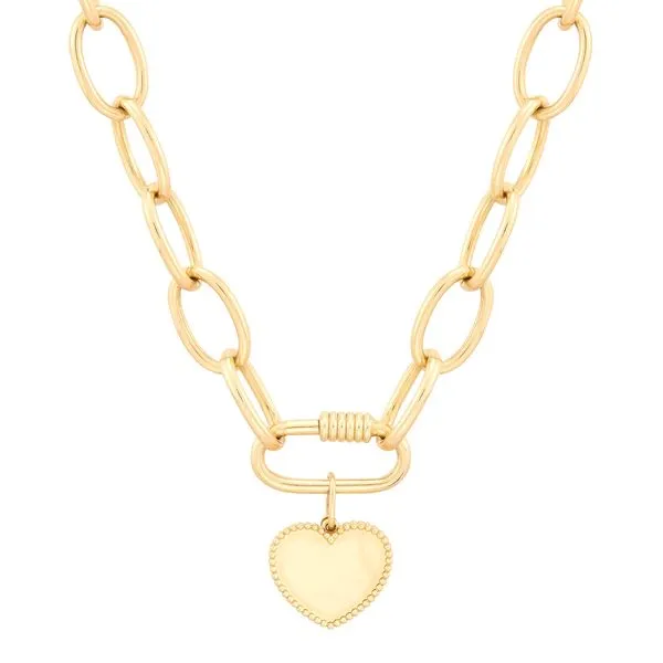 14kt YB Beaded Heart Charm