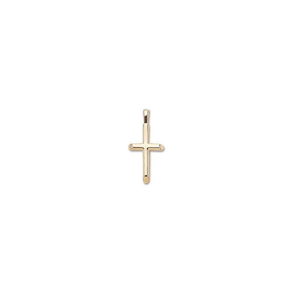 14 Karat Yellow Gold Solid Small Half Round Cross Carroll's Jewelers Doylestown, PA