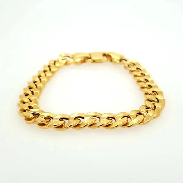 14kt YG 8mm curb bracelet