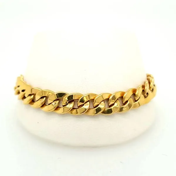 14kt YG 8mm curb bracelet