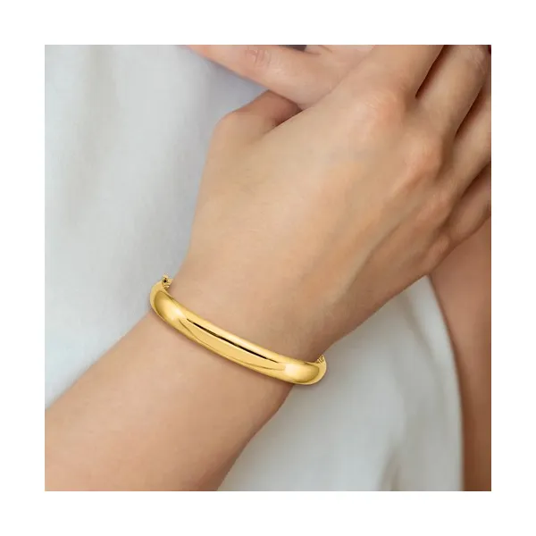 14kt YG Plain 8mm Bangle Bracelet thumb image 2