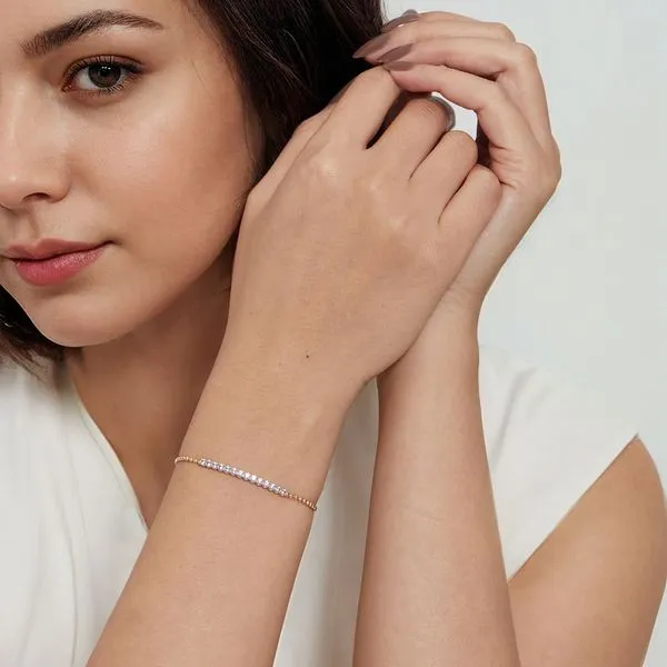 14KT Gemstone Bracelet with White Sapphire thumb image 2