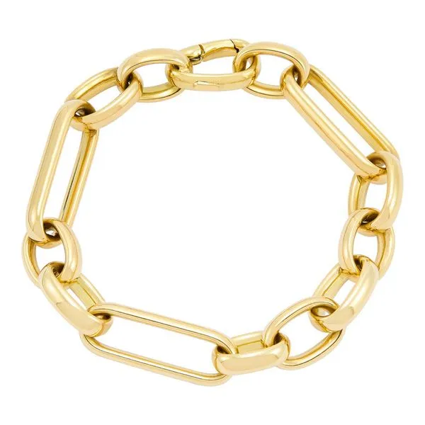 14kt YG 11mm Oval Link Bracelet