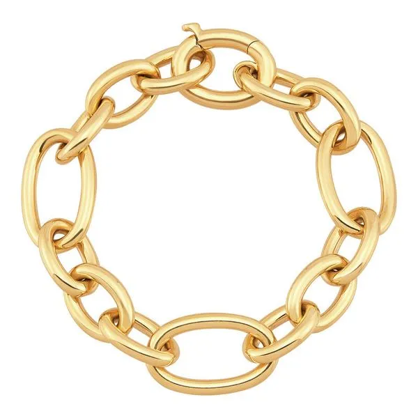 14kt yellow gold large oval link bracelet