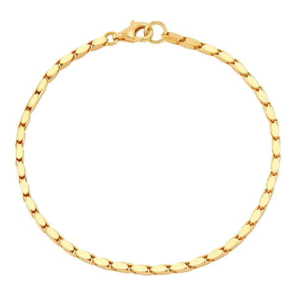 14kt YG oval popcorn link bracelet