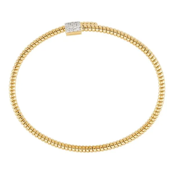14kt YG Tubogas Bangle with Diamond Clasp