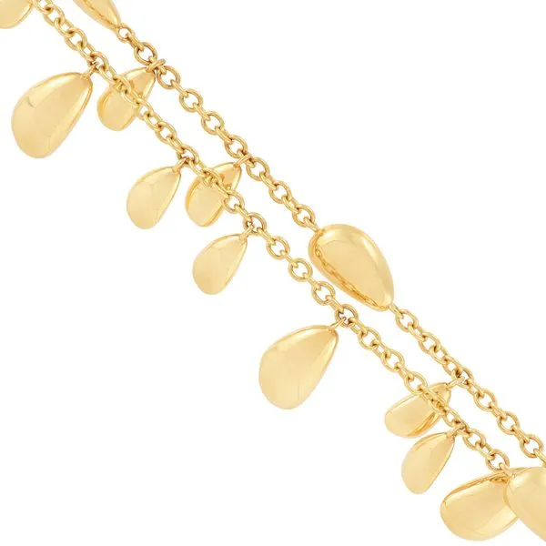 14kt YG Dangle Station bracelet
