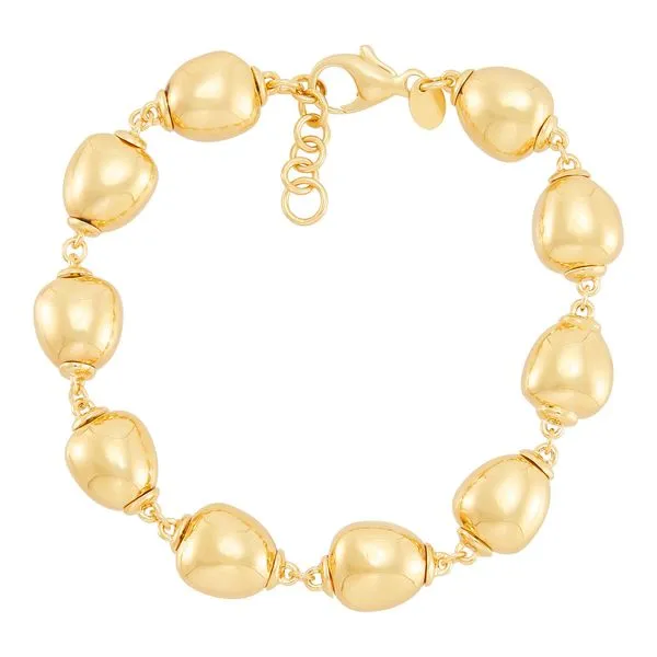 14kt YG Bead STation Bracelet