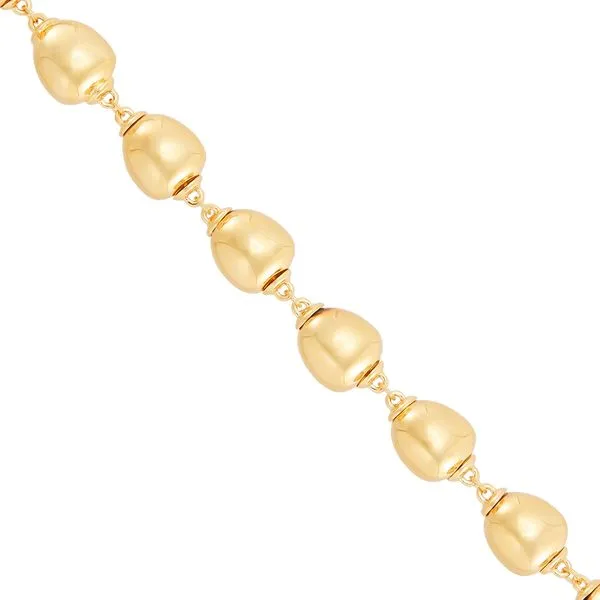 14kt YG Bead STation Bracelet