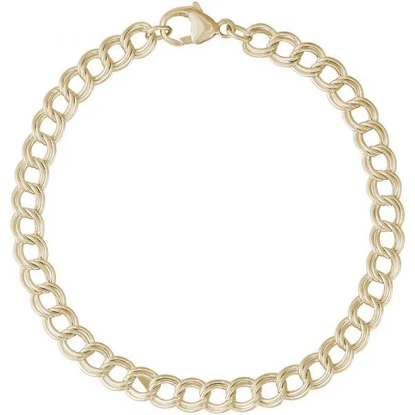 10kt YG Double Loop Charm Bracelet