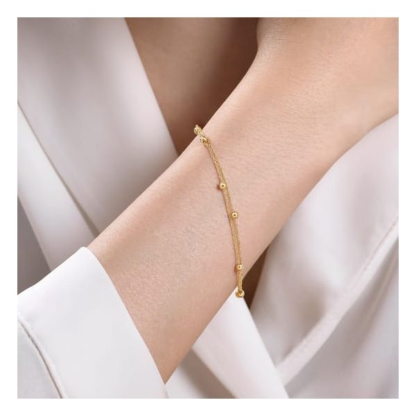 14kt YG Double Chain Bracelet Image 2 Carroll's Jewelers Doylestown, PA