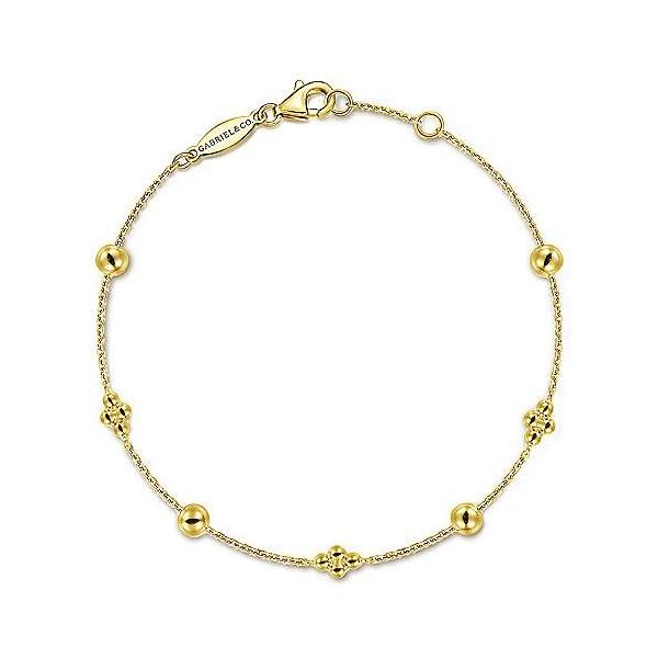 14kt YG Beaded Station Bracelet Carroll's Jewelers Doylestown, PA