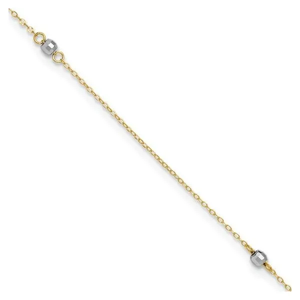 14kt 2 Tone Anklet