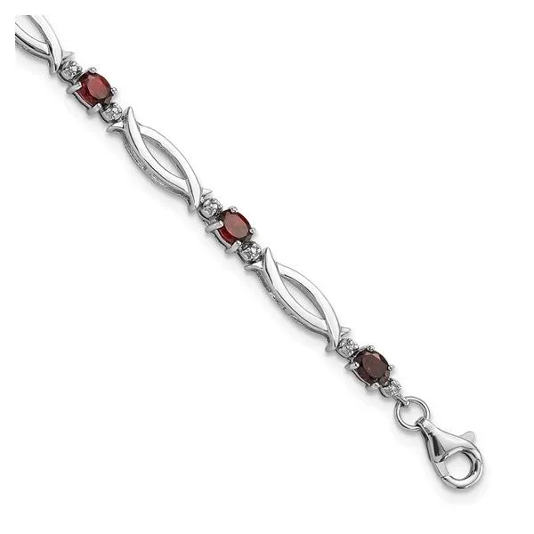 SS Garnet and Diamond Bracelet Carroll's Jewelers Doylestown, PA