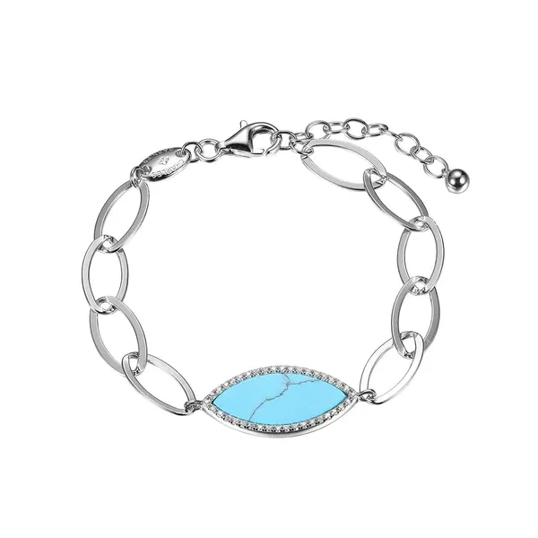 SS Turquoise and CZ Bracelet Carroll's Jewelers Doylestown, PA
