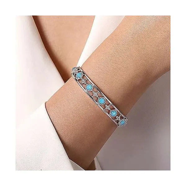 SS Turquoise cuff bracelet Image 2 Carroll's Jewelers Doylestown, PA