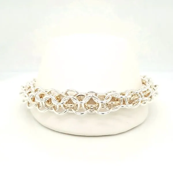 Sterling silver two tone handmade link bracelet Carroll's Jewelers Doylestown, PA