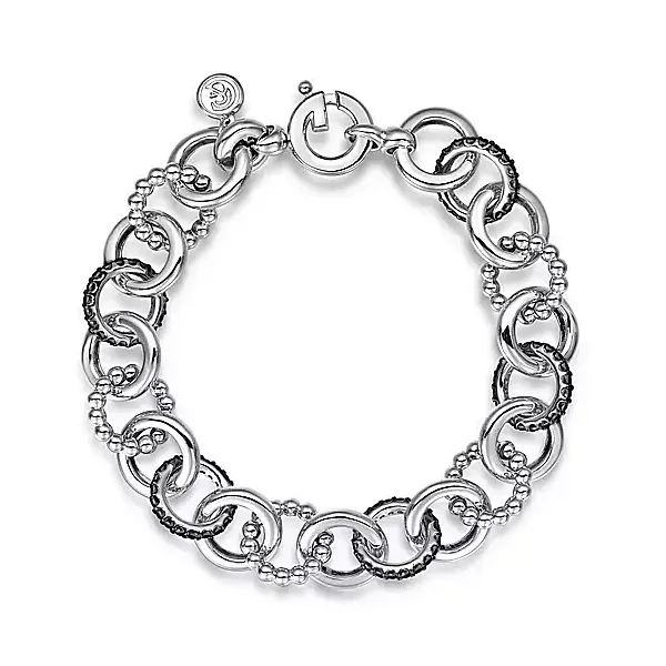 SS Black Spinel Link Bracelet Carroll's Jewelers Doylestown, PA