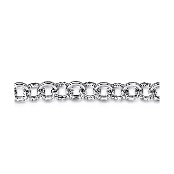 SS Chain Link Bracelet with white sapphire Image 2 Carroll's Jewelers Doylestown, PA