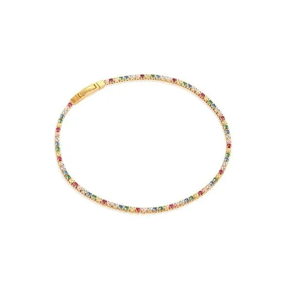 18kt GP colored CZ Tennis Bracelet similar item image