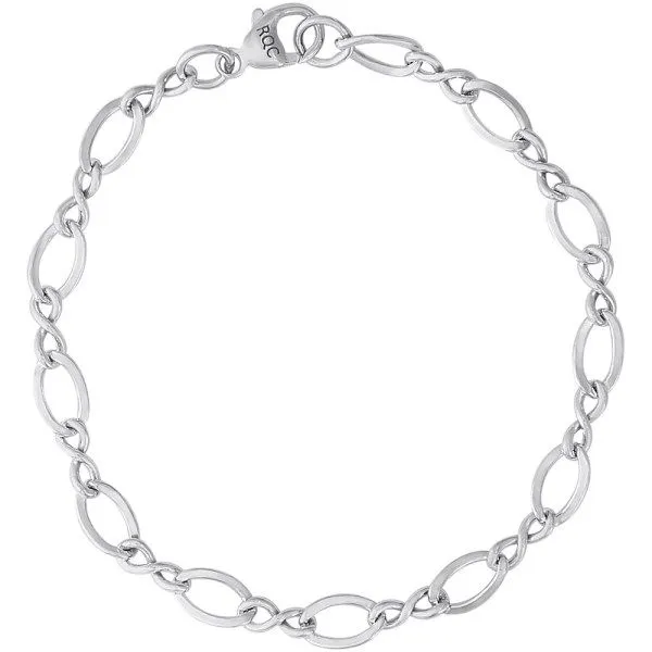 Sterling Silver Large Figure Eight Link Classic Charm Bra...