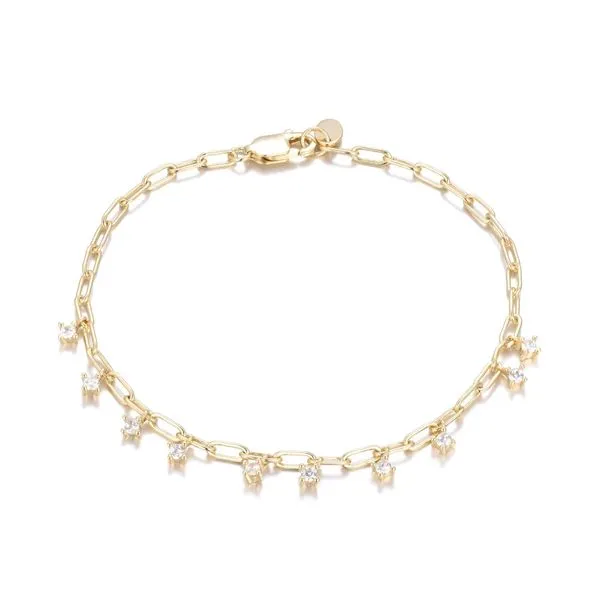 GP SS CZ paperclip bracelet