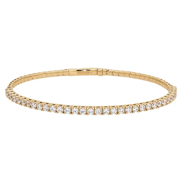 SS/GP CZ Flexible Bangle Bracelet Carroll's Jewelers Doylestown, PA