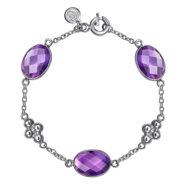 Gabriel SS Amethyst Station Bracelet