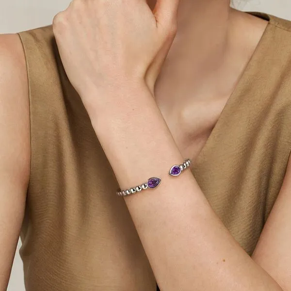 Sterling Silver Amethyst bangle bracelet thumb image 3