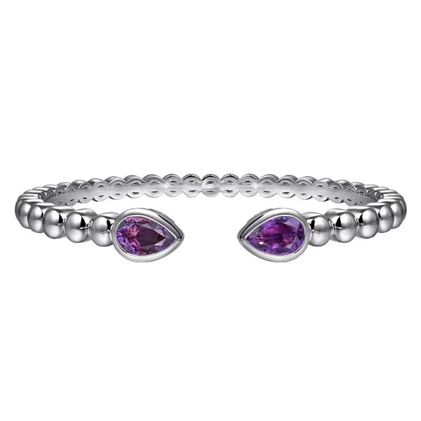 Sterling Silver Amethyst bangle bracelet thumb image 1