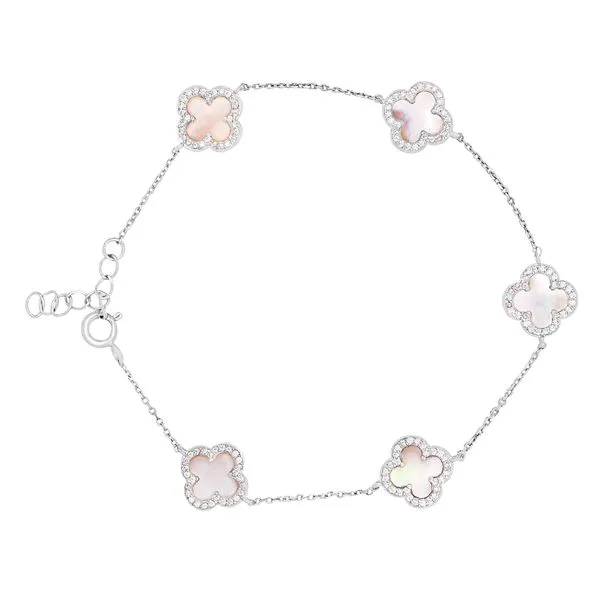 SS Pink MOP clover station bracelet similar item image