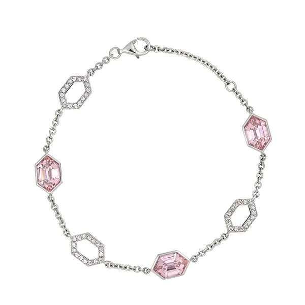 Silver Morganite station bracelet similar item image