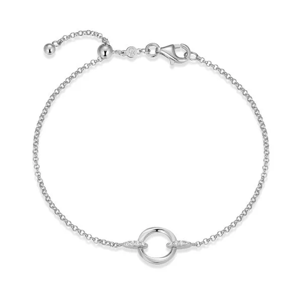 SS Open Circle Bracelet with Diamonds