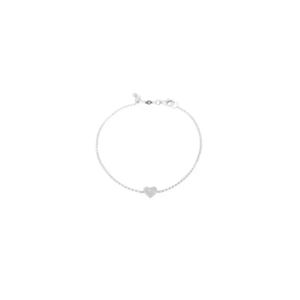 Silver Diamond Heart Bracelet