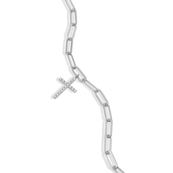 SS Diamond Cross Bracelet