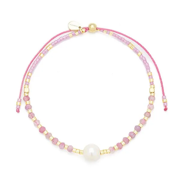 Pink Tourmaline Bead and FW Pearl Adjustable Bracelet Carroll's Jewelers Doylestown, PA