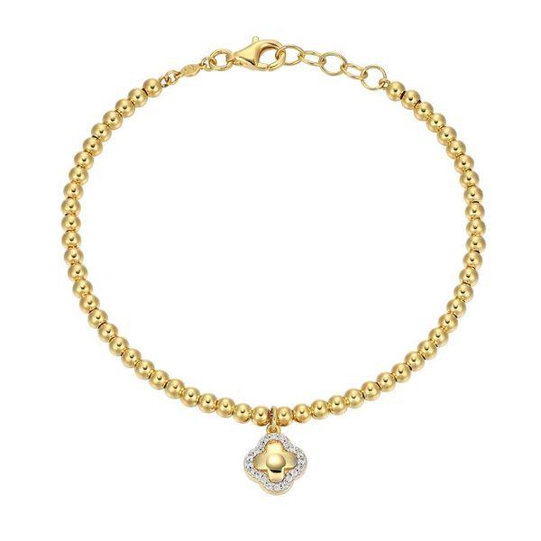 GP/SS LG Diamond Clover and bead bracelet Carroll's Jewelers Doylestown, PA