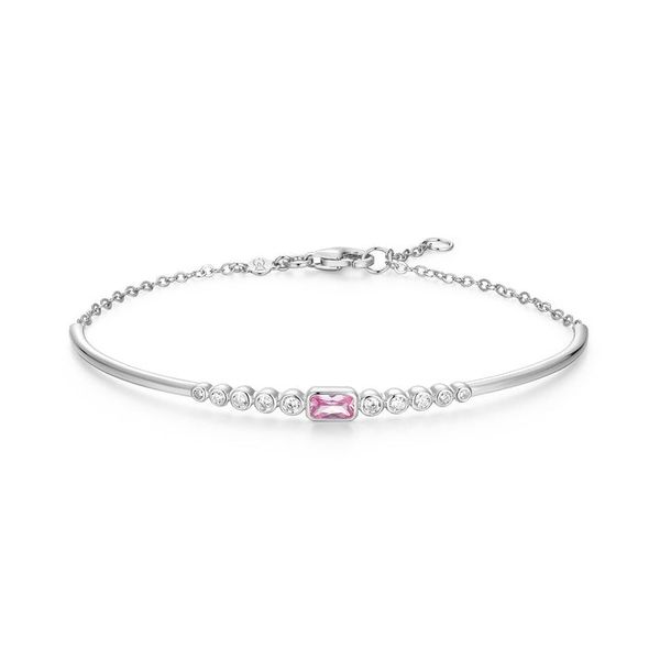 SS LG Pink Sapphire and Diamond bracelet Carroll's Jewelers Doylestown, PA
