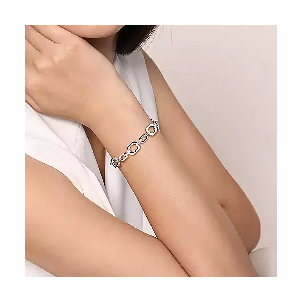 Gabriel Silver Bujukan Octagon Link Bracelet Image 2 Carroll's Jewelers Doylestown, PA