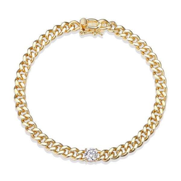 GP/SS Curb Link Bracelet with CZ Carroll's Jewelers Doylestown, PA
