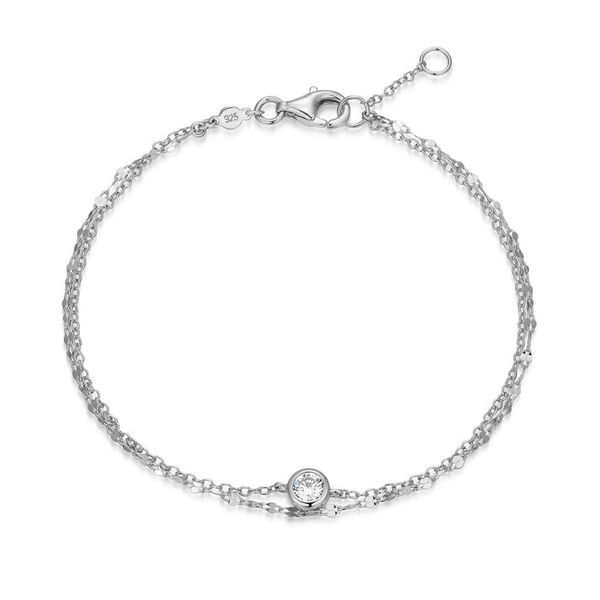 SS Double Chain Bracelet with Diamond Carroll's Jewelers Doylestown, PA