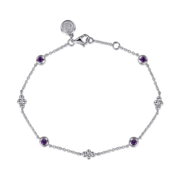 Gabriel Silver Clover and Amethyst Bracelet Carroll's Jewelers Doylestown, PA