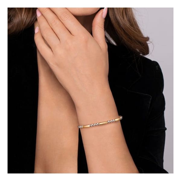 2 Tone Silver and Gold Bangle Bracelet Image 3 Carroll's Jewelers Doylestown, PA