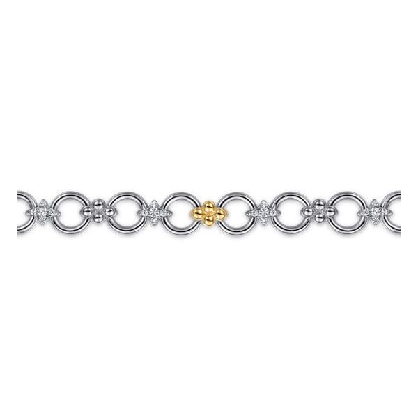 Silver and 14kt Gold Clover Link Bracelet Image 2 Carroll's Jewelers Doylestown, PA
