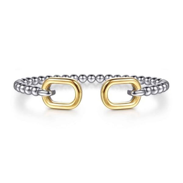 2 Tone Silver and Gold Open Bangle Bracelet Carroll's Jewelers Doylestown, PA