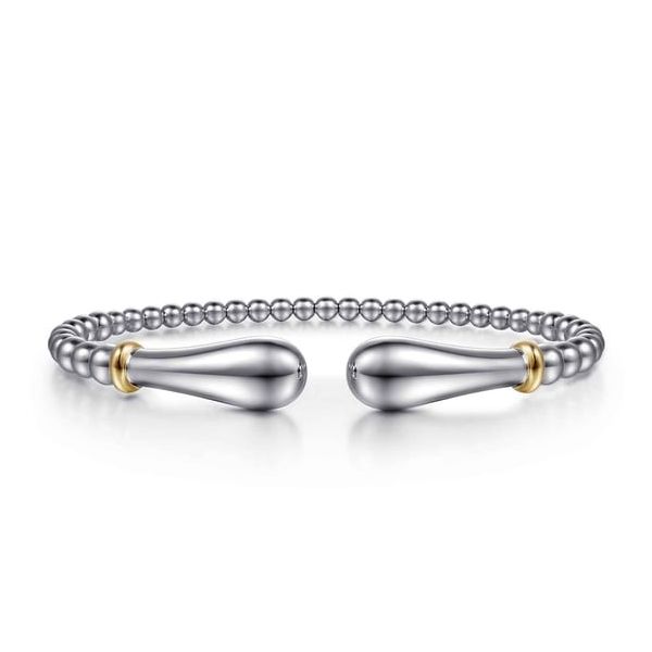 2 Tone Silver Bangle with Gold Accents Carroll's Jewelers Doylestown, PA