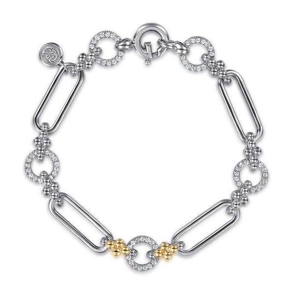 2 Tone Silver and 14k YG link bracelet Carroll's Jewelers Doylestown, PA