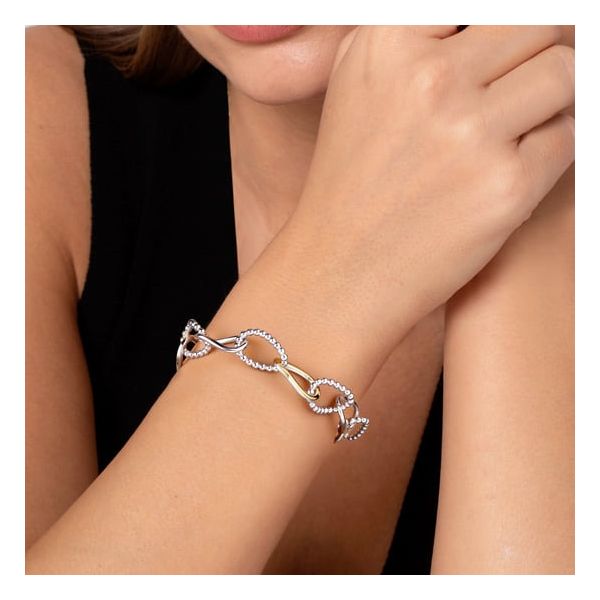 2 Tone Sterling and 14kt YG Link Bracelet Image 2 Carroll's Jewelers Doylestown, PA