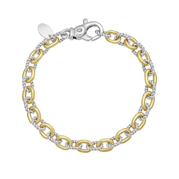 Two Tone Silver and Gold Link Bracelet Carroll's Jewelers Doylestown, PA